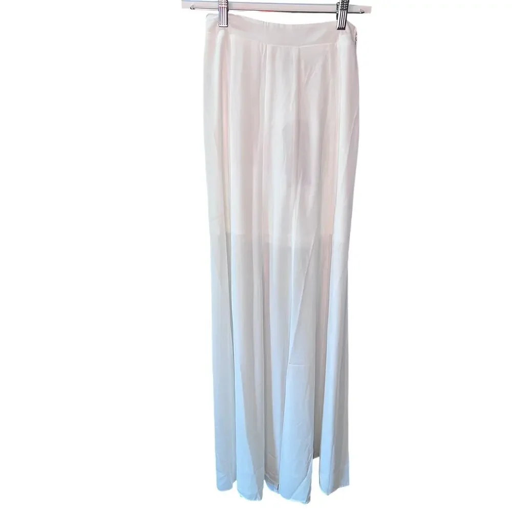 Show Me Your Mumu White Flowy Maxi Skirt XXS High Rise Bridal Vacation